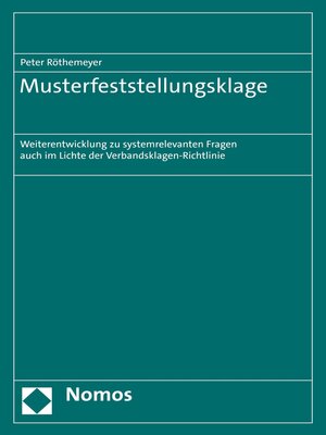 cover image of Musterfeststellungsklage